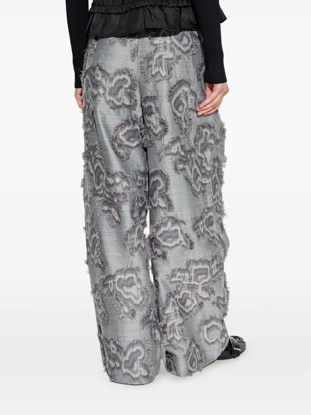 Frayed Floral Palazzo Pants