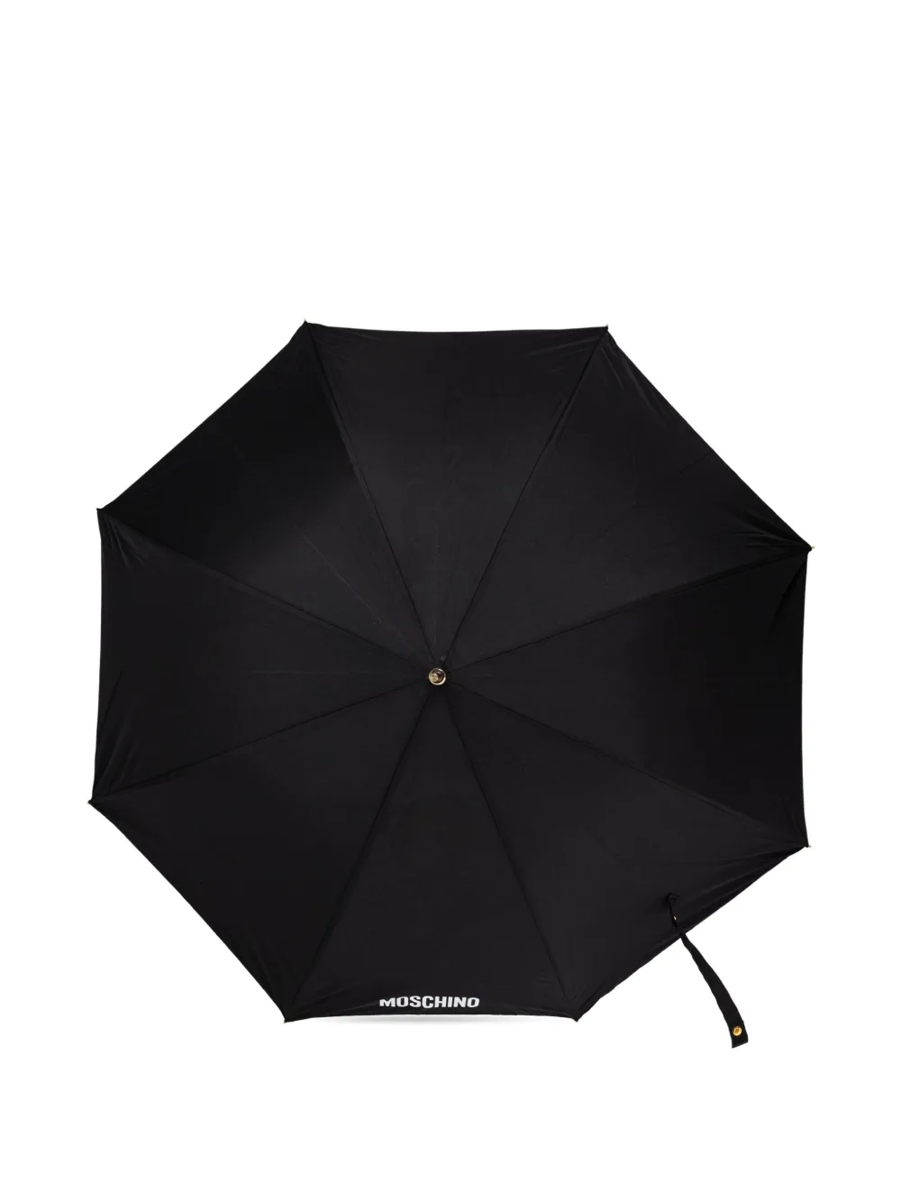 Moschino logo curved-handle umbrella Zwart