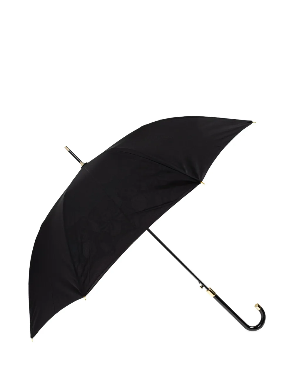 Moschino logo curved-handle umbrella Zwart