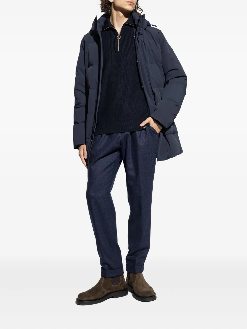 Paul & Shark Straight broek van wolblend Blauw