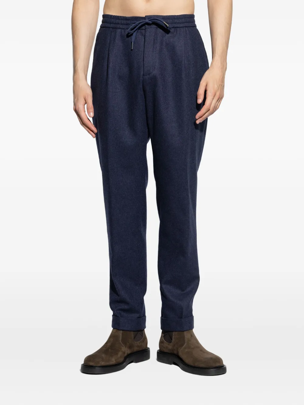 Paul & Shark Straight broek van wolblend Blauw