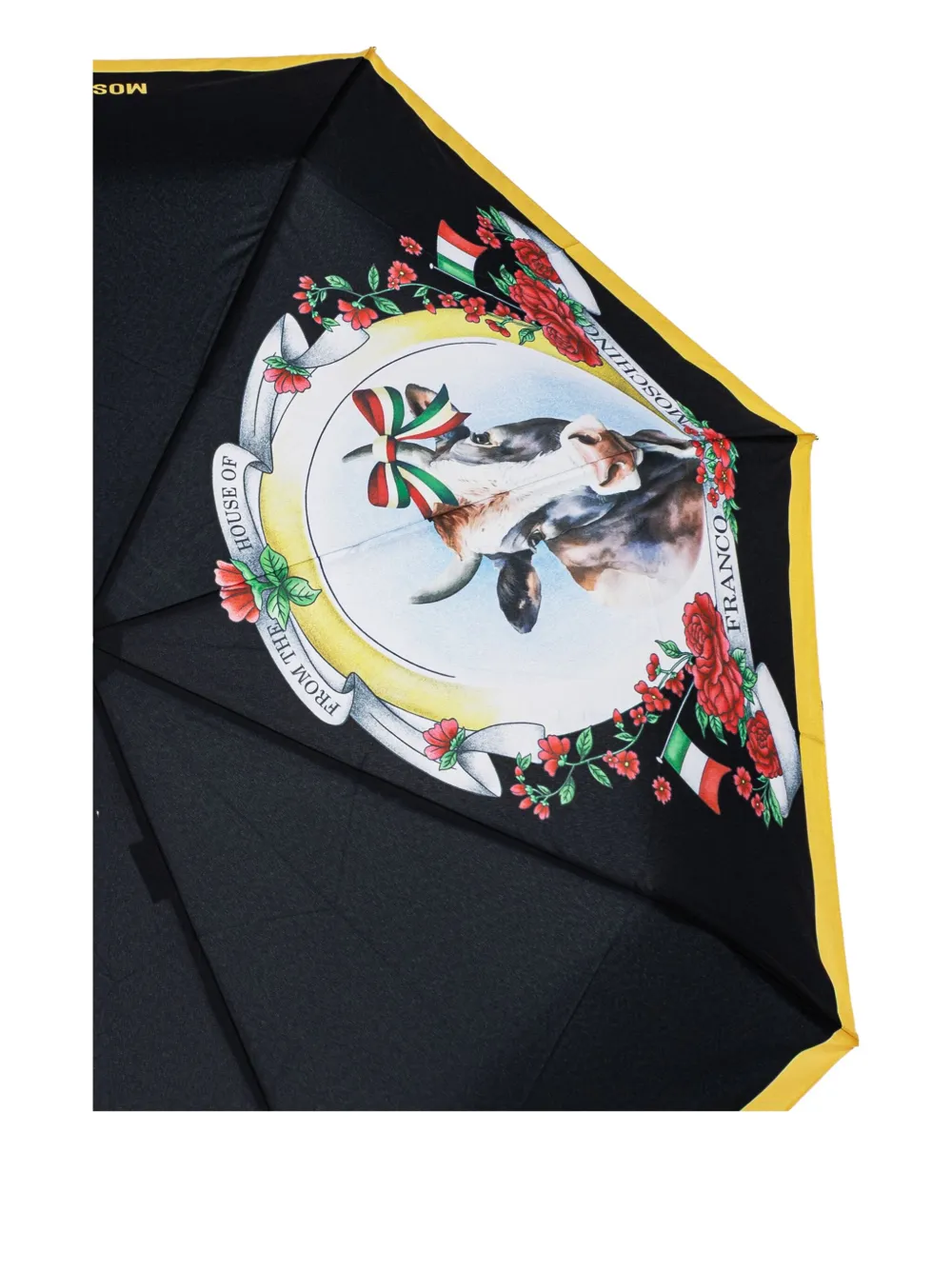 Moschino Print Trimmed Umbrella In Black