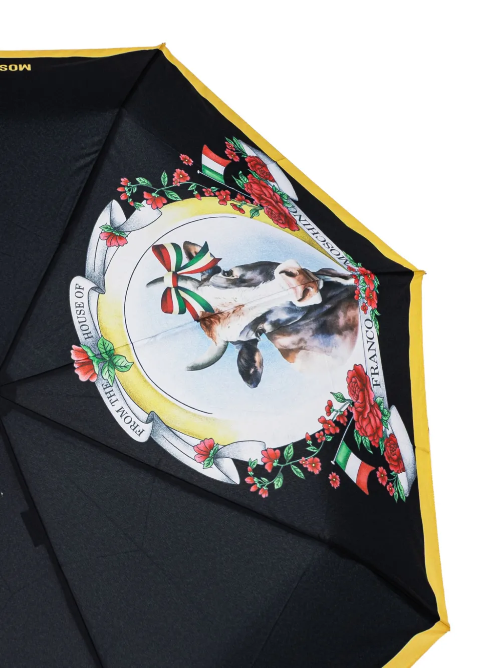 Moschino print trimmed umbrella SINGLE COLOUR VARIATION