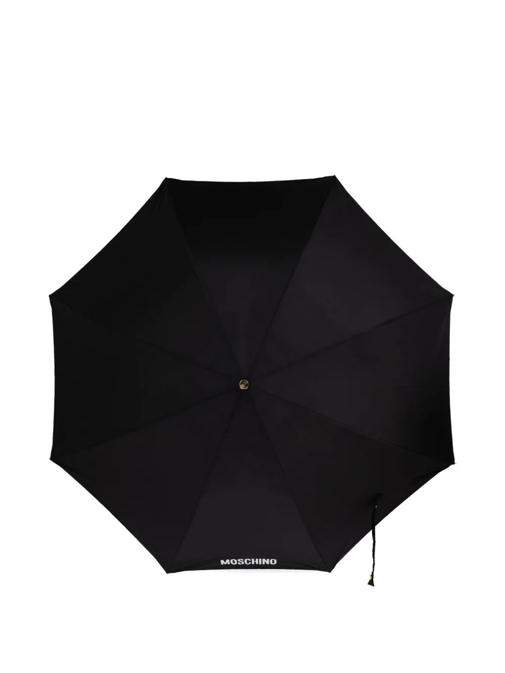 Moschino statue-print black umbrella Blauw