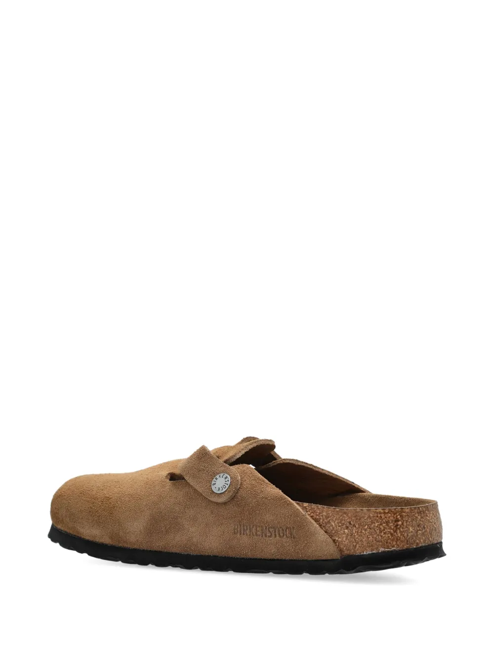 Birkenstock buckled suede flat mules Brown