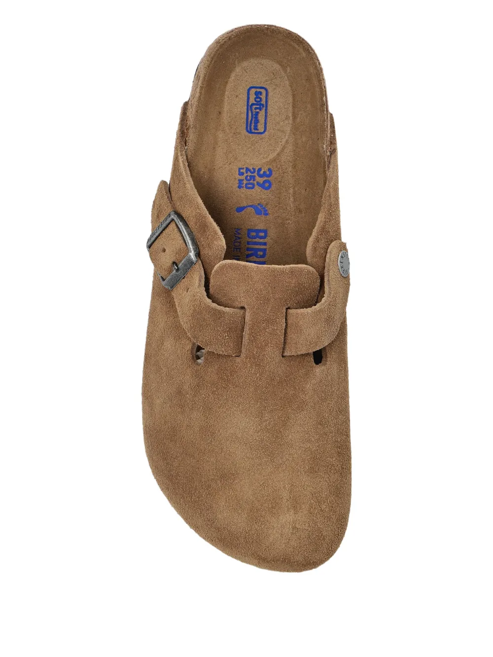 Birkenstock buckled suede flat mules Brown
