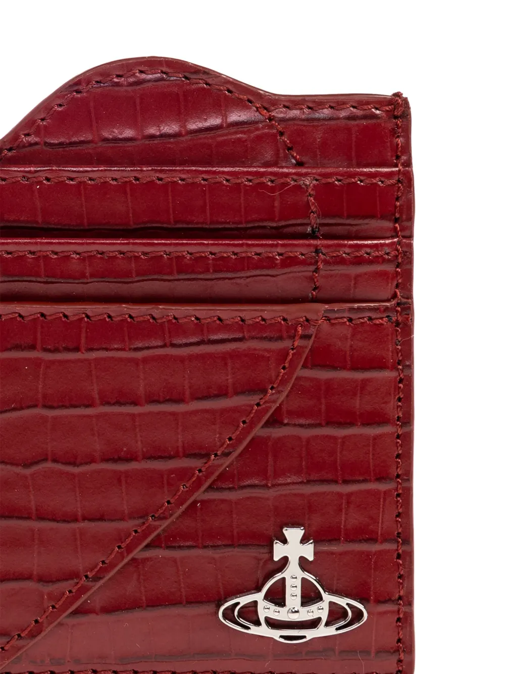 Vivienne Westwood Hartvormige pasjeshouder met krokodillen-reliëf - Rood