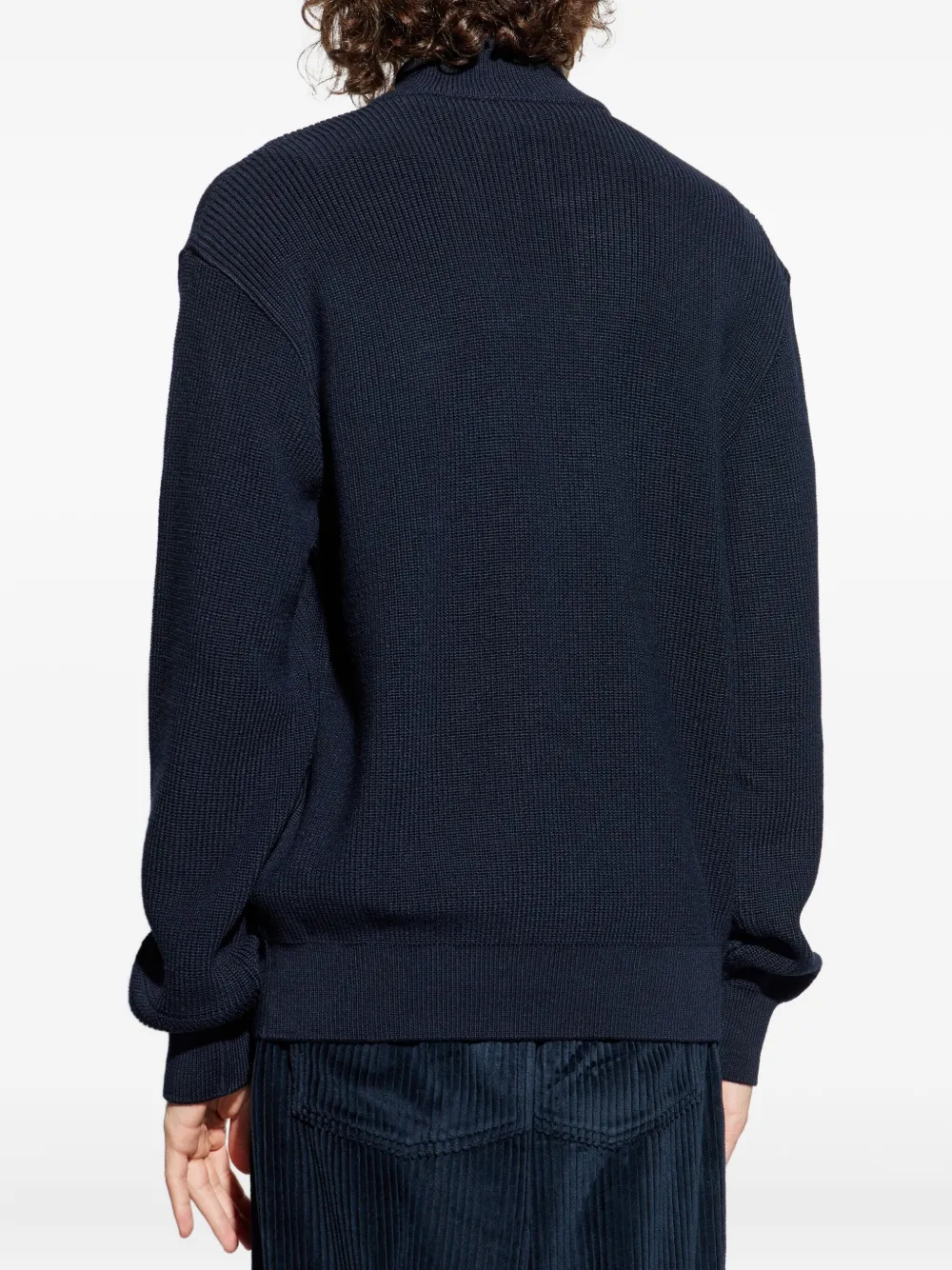 Paul & Shark Geribbeld vest met rits Blauw