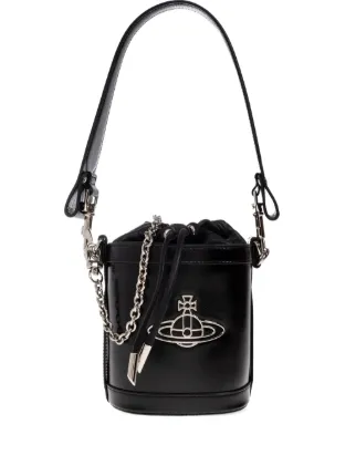 Vivienne Westwood ORB BUCKET 刺繍 BLACK Vivienne Westwood orb-embellished Bucket Bag | Black | FARFETCH