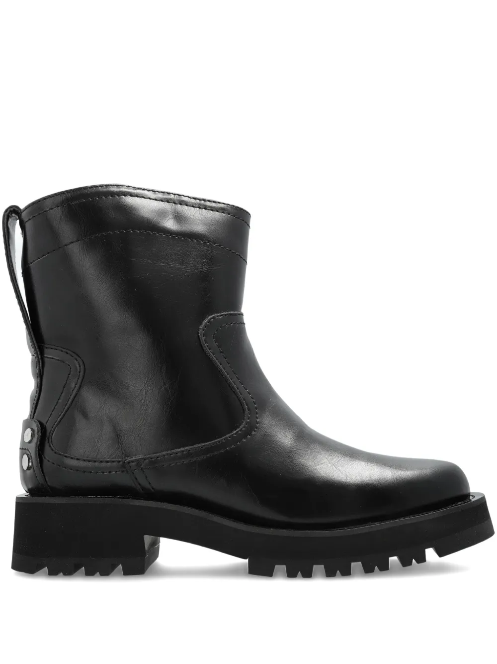 GANNI pull-on biker boots Black