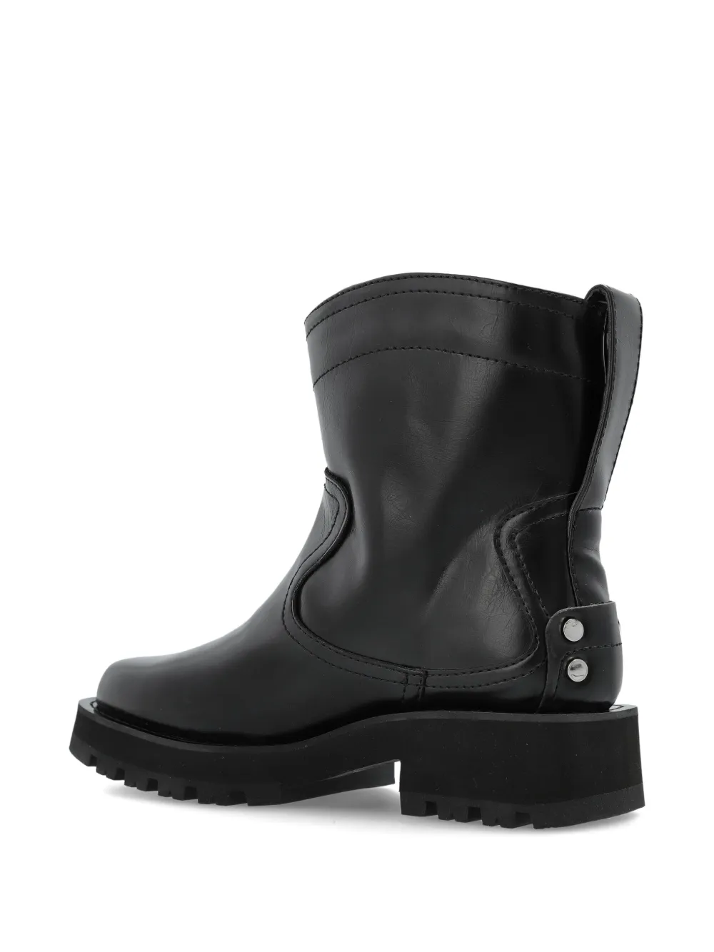 GANNI pull-on biker boots Black