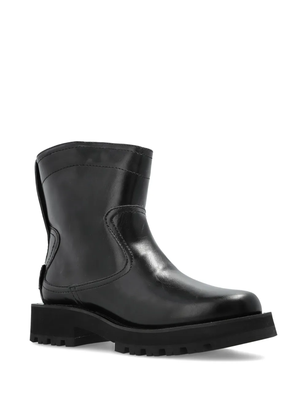 GANNI pull-on biker boots Black