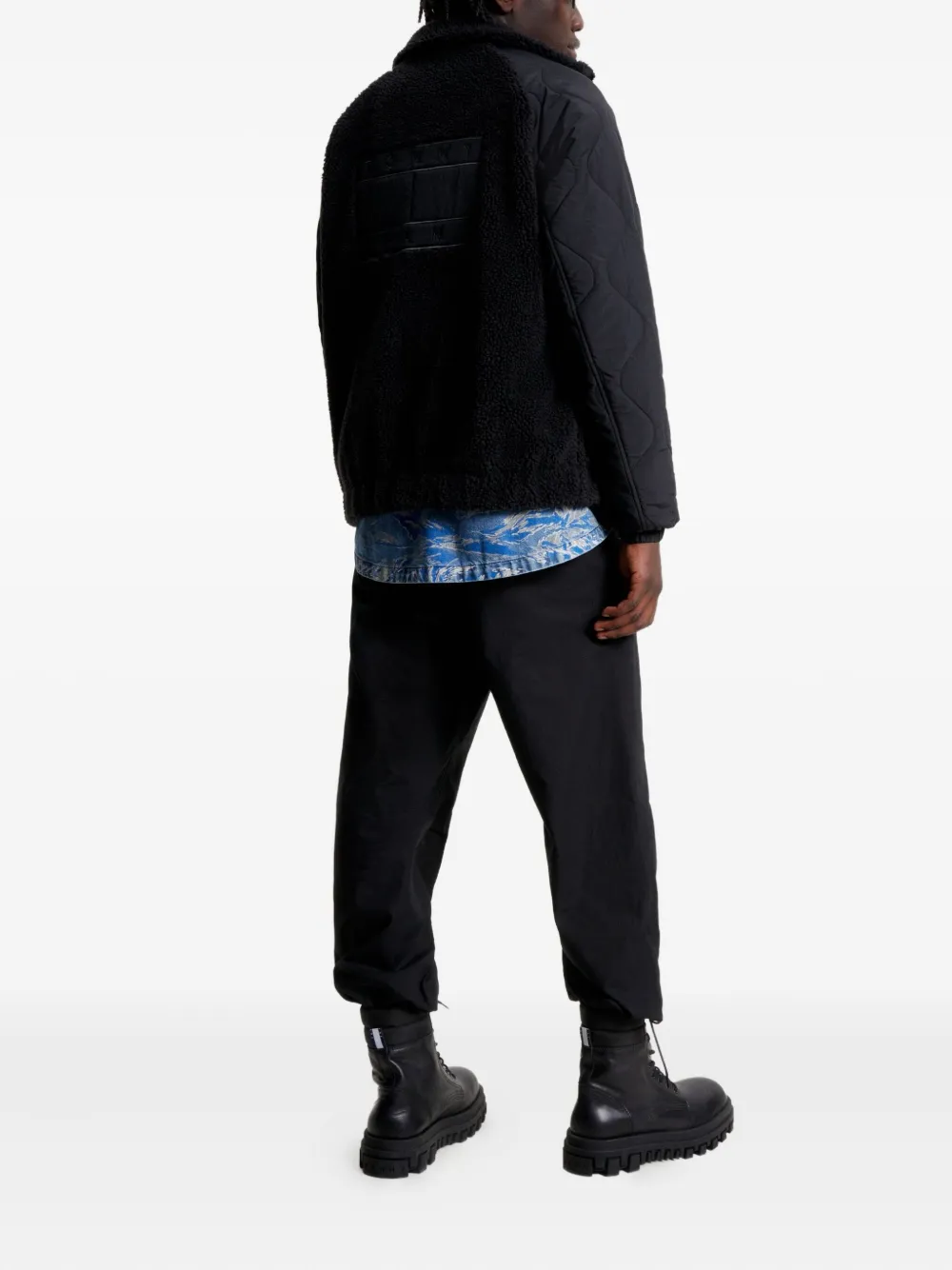 Tommy Hilfiger Logo-patch Fleece Jacket In Black