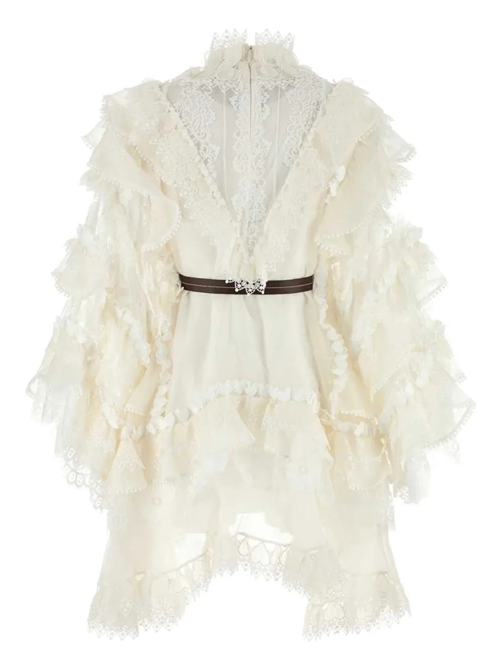 ZIMMERMANN Ivory organdie Crush mini dress IVO|IVORY