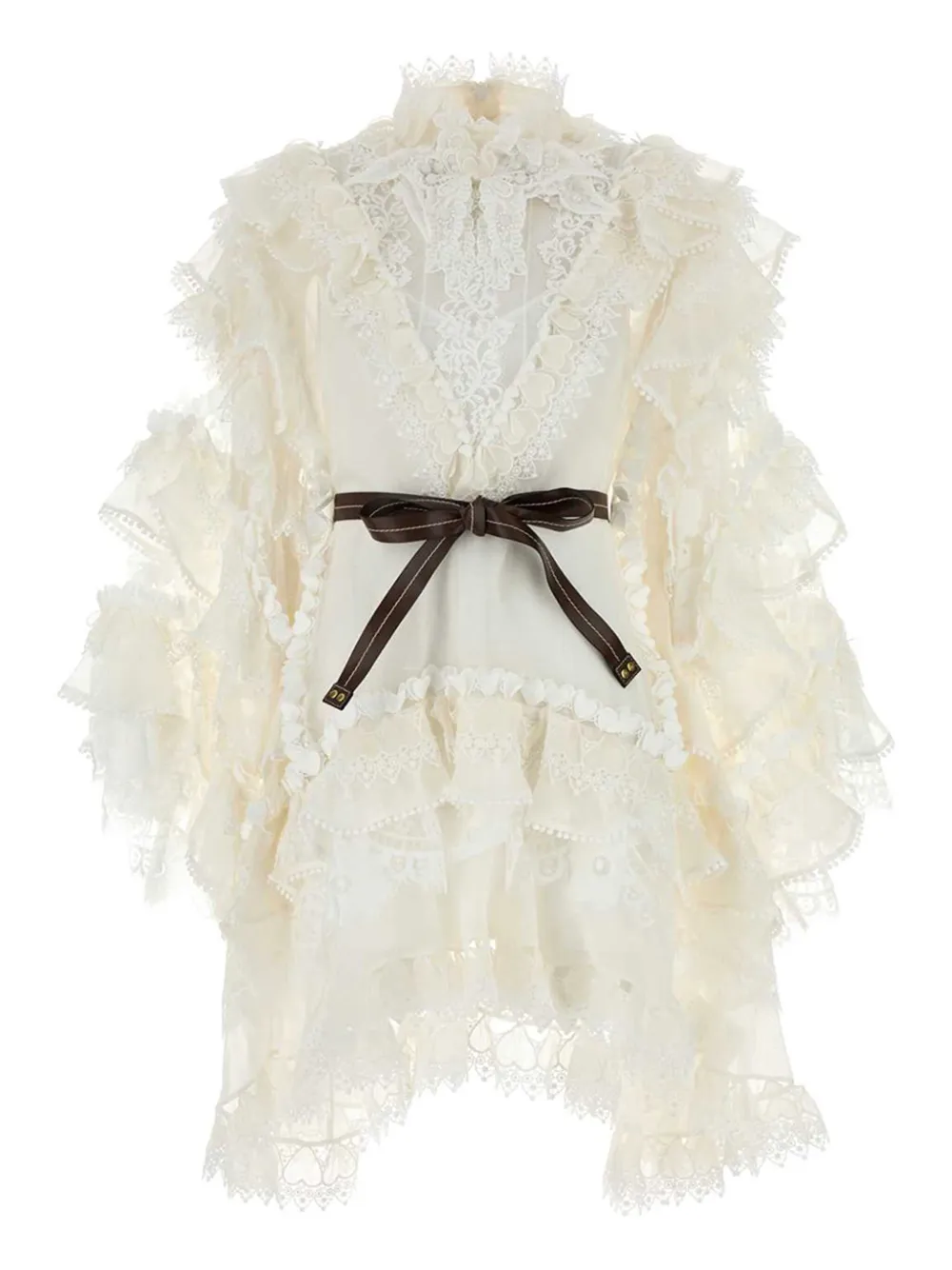 ZIMMERMANN Ivory organdie Crush mini dress IVO|IVORY