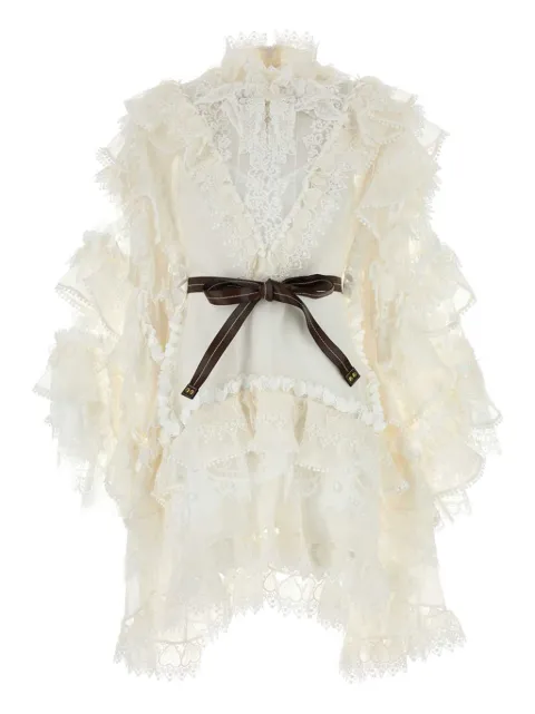ZIMMERMANN Ivory organdie Crush mini dress