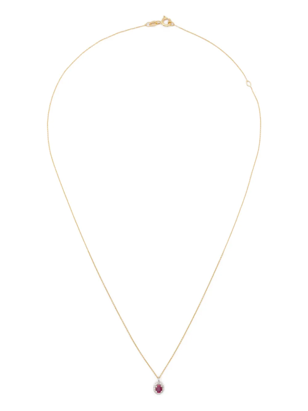 18K gold ruby and diamond necklace