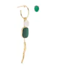 Wouters & Hendrix Gold 18K yellow gold asymmetric multi-stone earrings