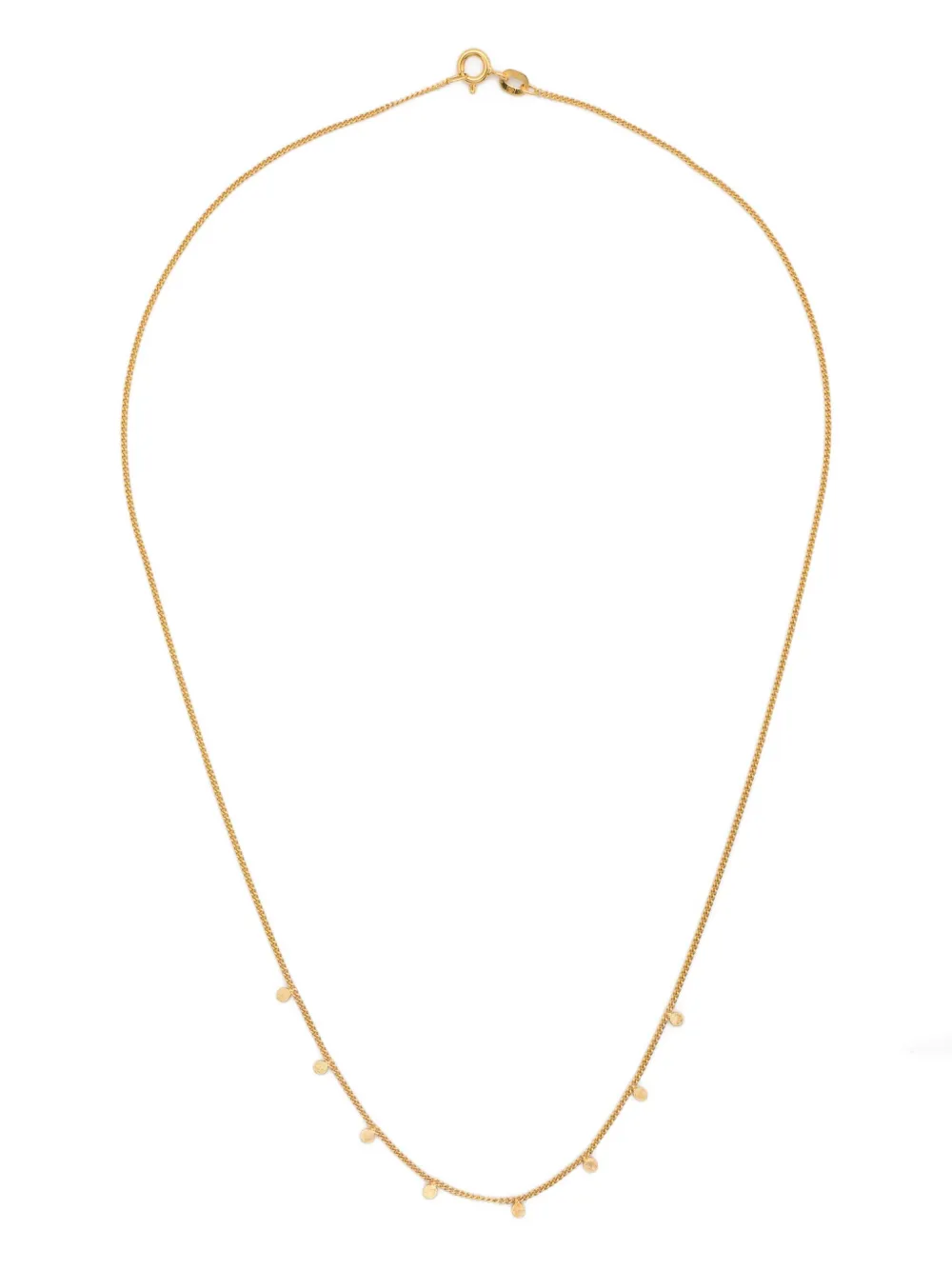 18K gold hammered charm necklace