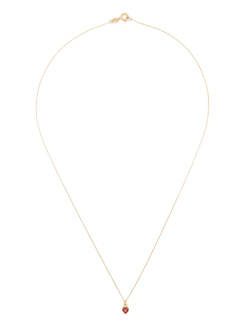 18K yellow gold heart-shaped garnet necklace