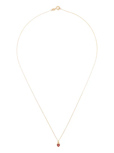 Wouters & Hendrix Gold 18K yellow gold heart-shaped garnet necklace