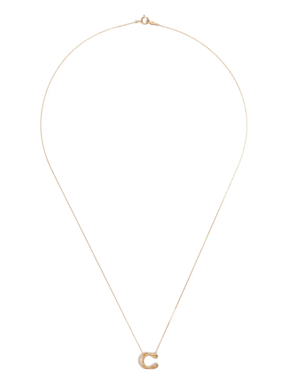18K yellow gold Letter C diamond necklace