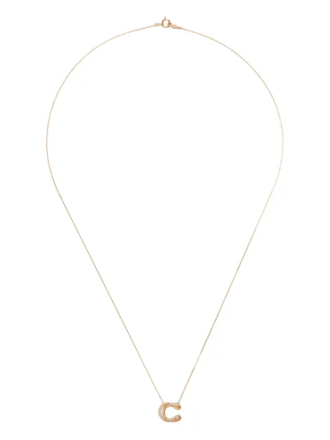 Charlotte Chesnais 18K yellow gold Letter C diamond necklace
