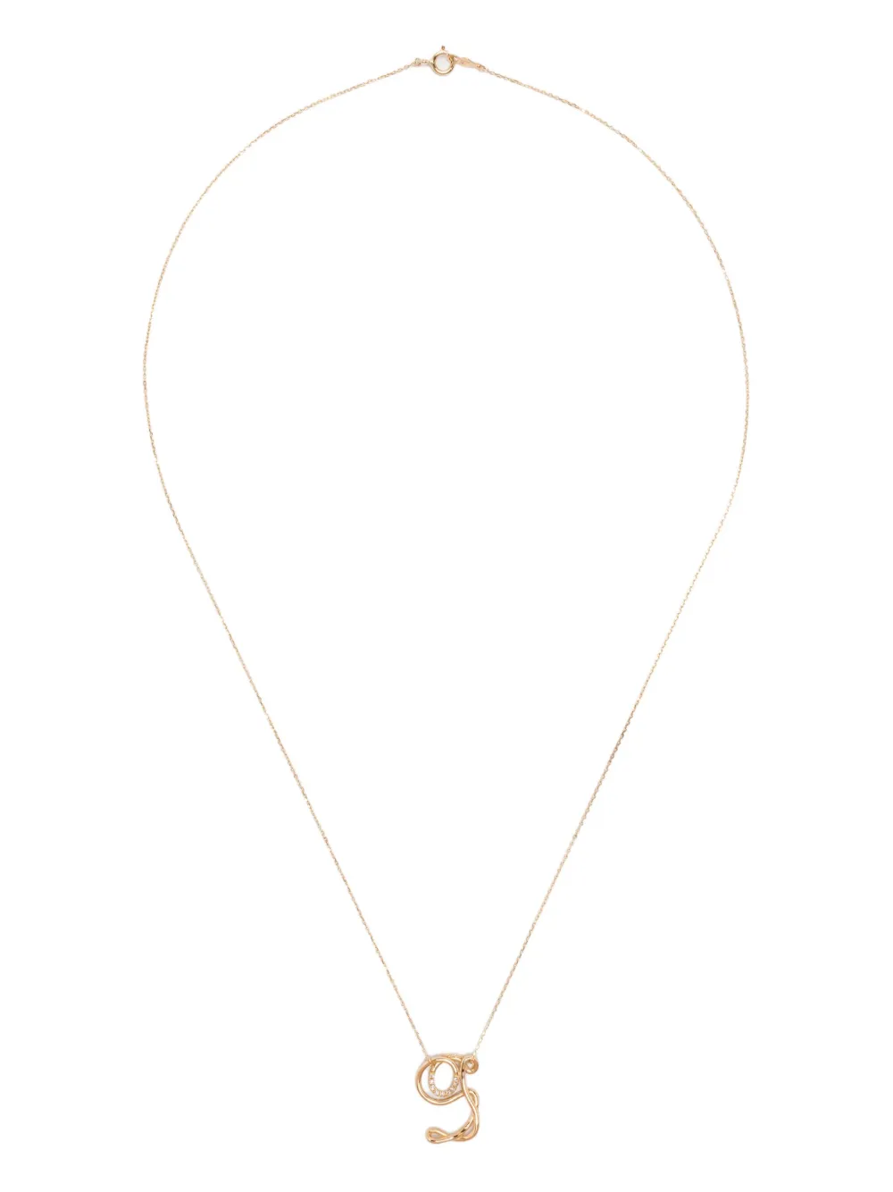 18K yellow gold G diamond necklace
