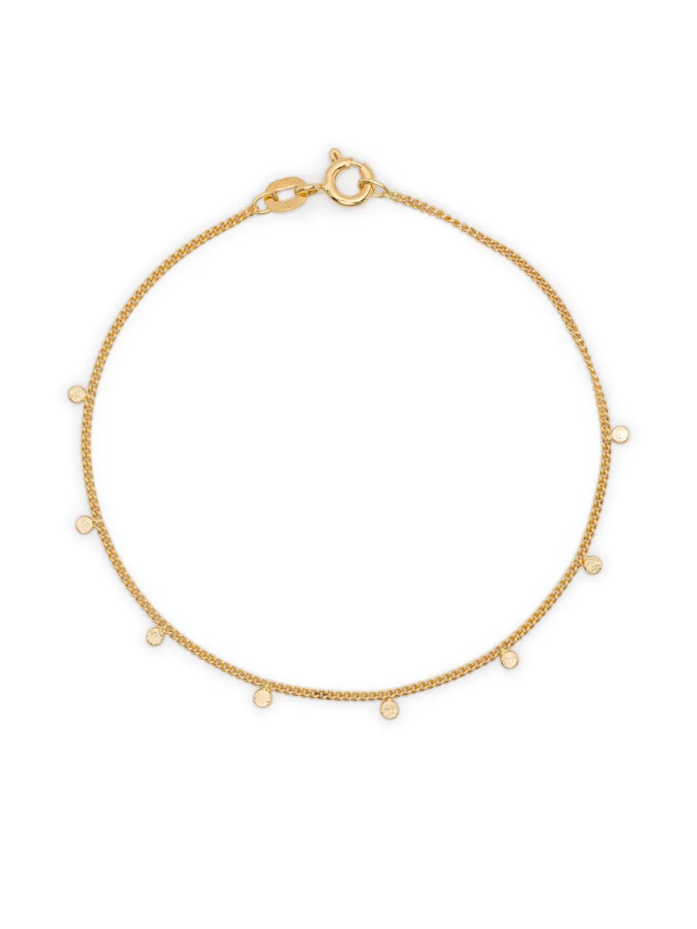 18K gold hammered-charm bracelet