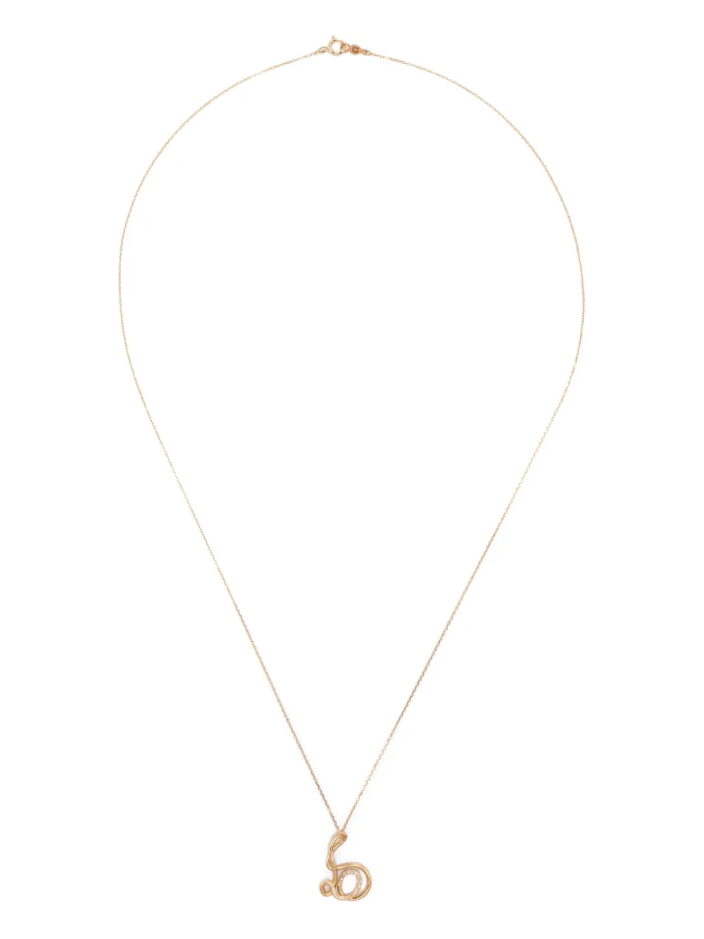 18K yellow gold B diamond necklace