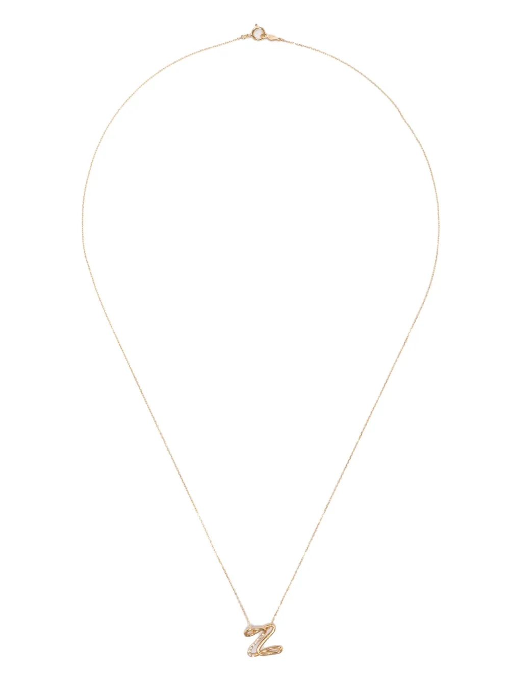 18K yellow gold Z diamond necklace