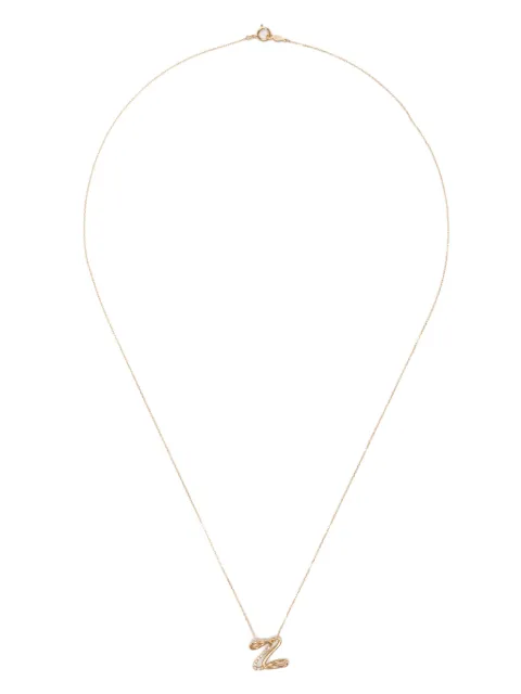 Charlotte Chesnais 18K yellow gold Z diamond necklace