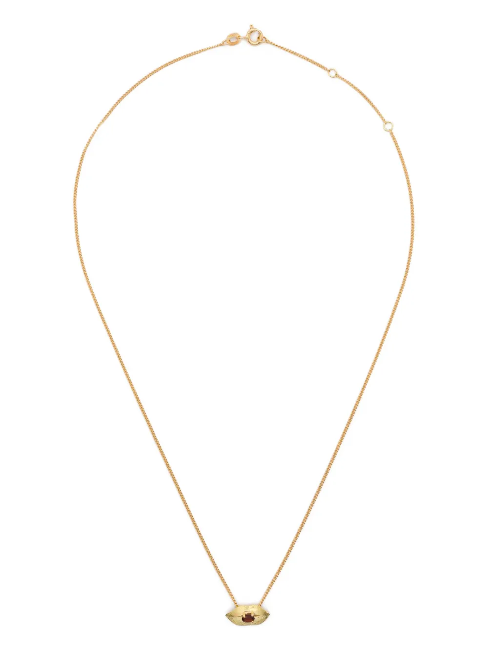 18K yellow gold Lip garnet necklace