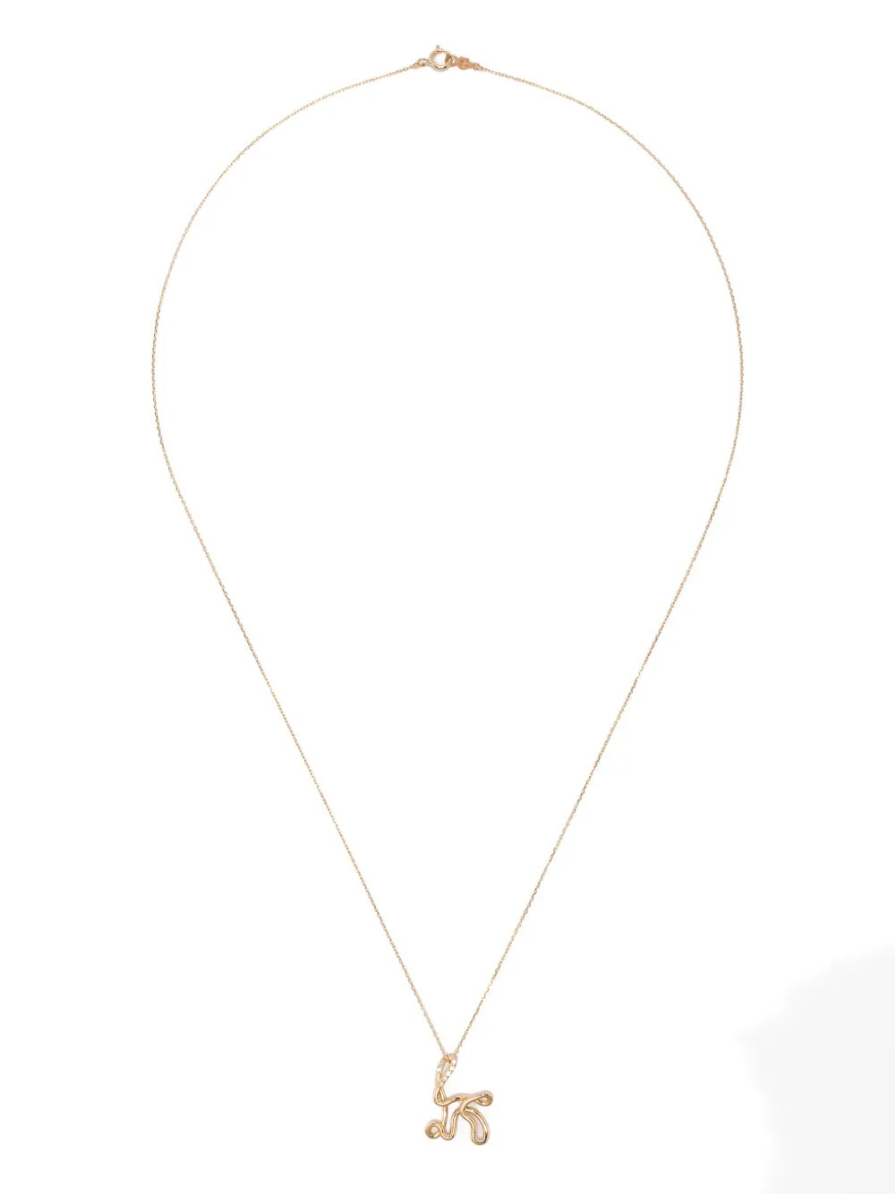 18K yellow gold K diamond necklace