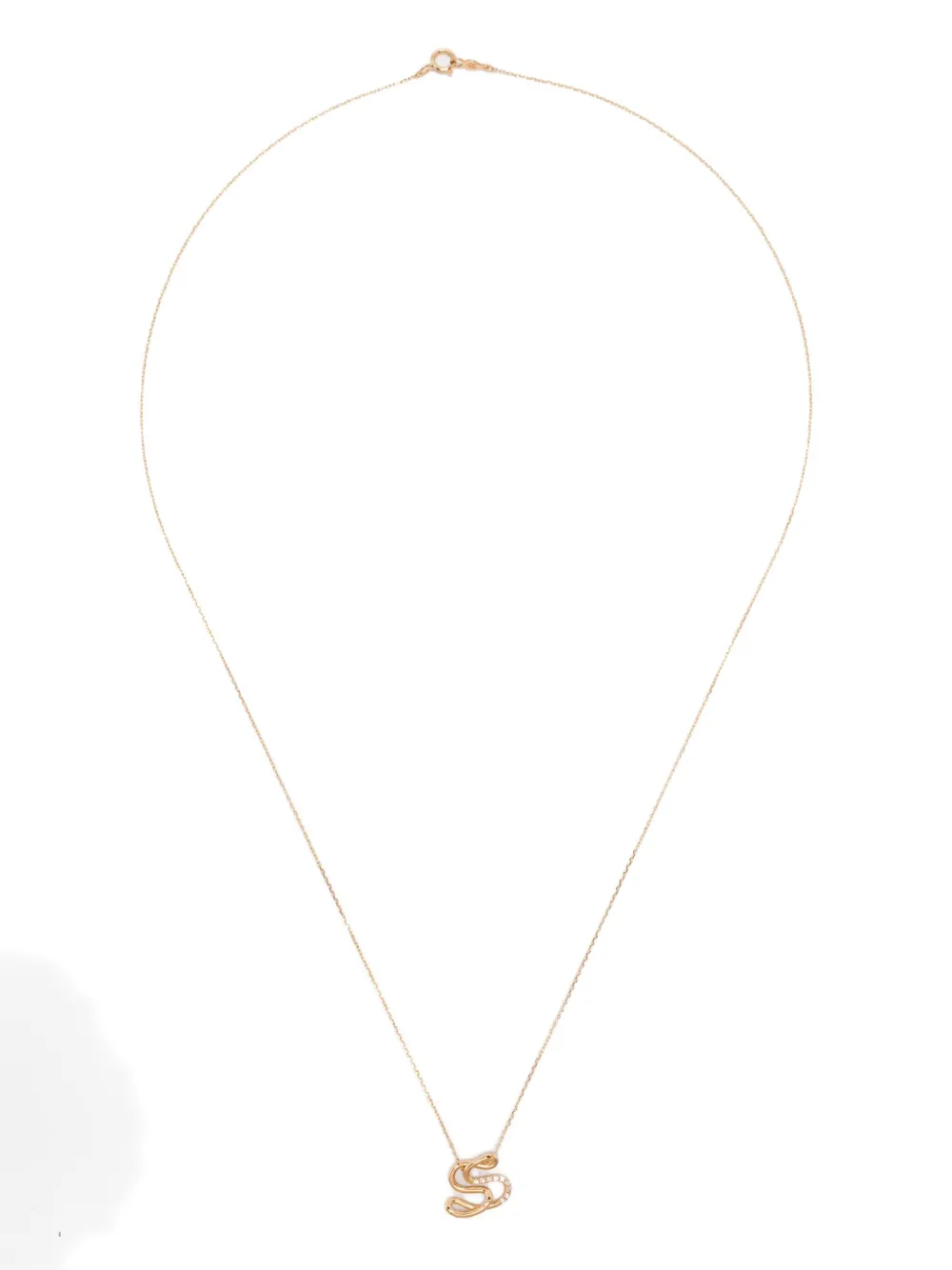 18K yellow gold S diamond necklace