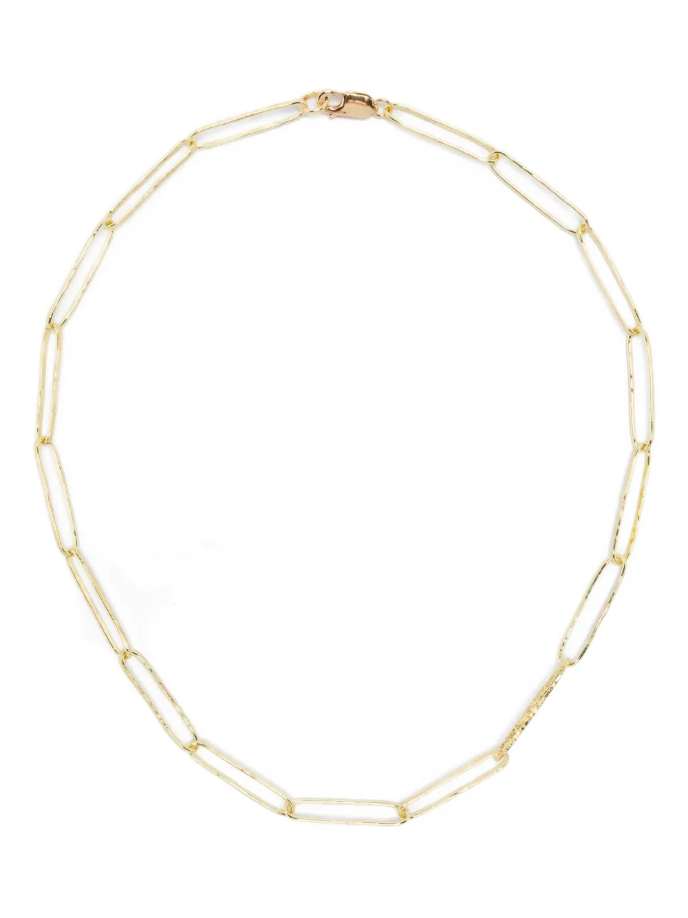 18K yellow gold hammered-link necklace