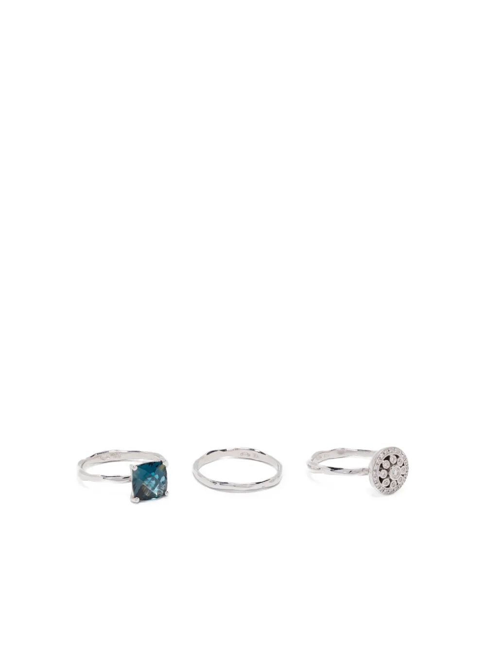 18K white gold topaz and diamond ring set