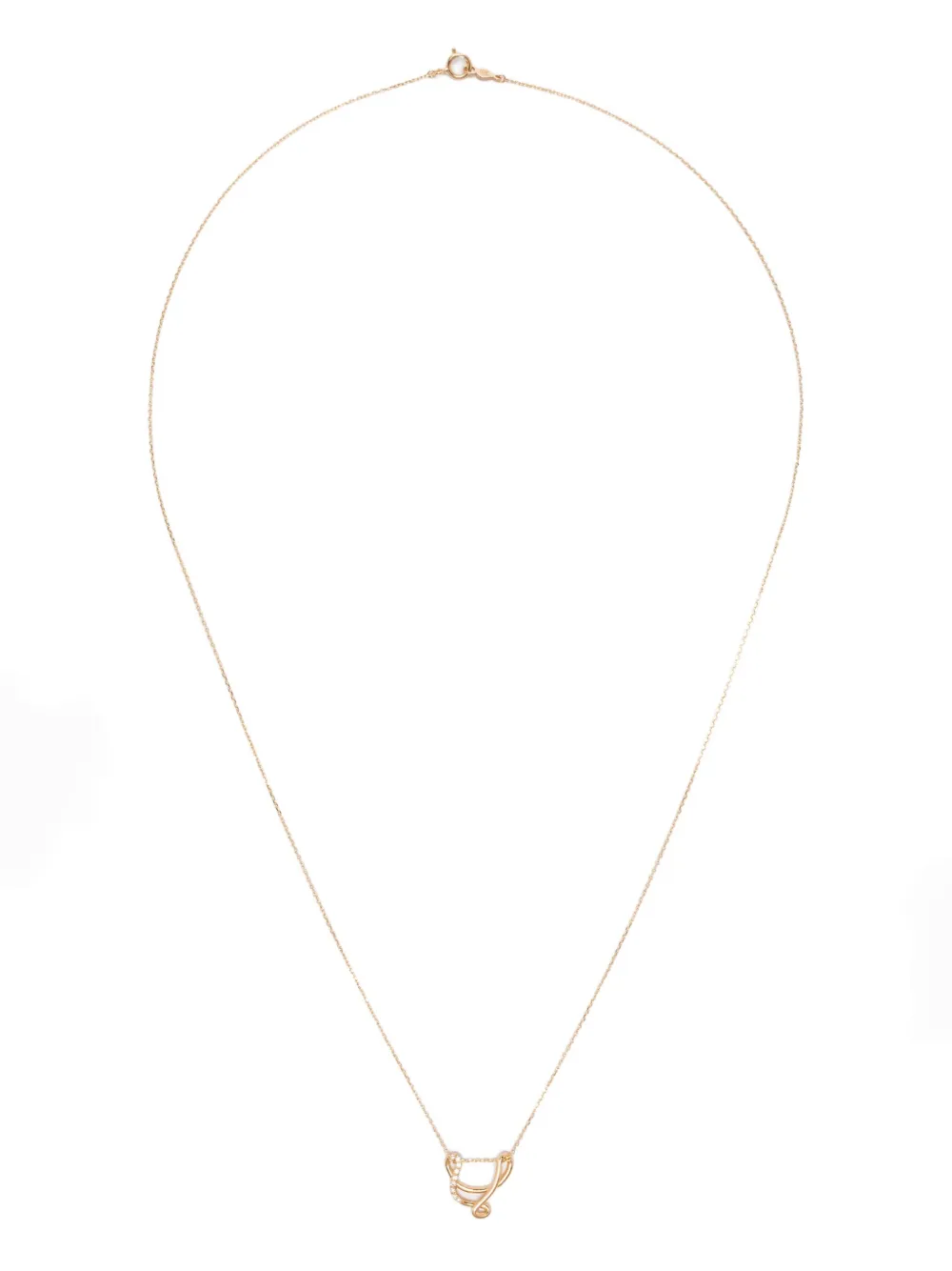 18K yellow gold V diamond necklace