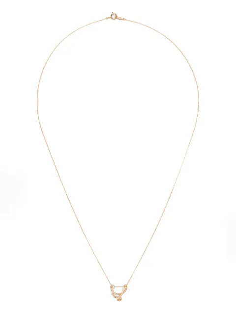 Charlotte Chesnais 18K yellow gold V diamond necklace