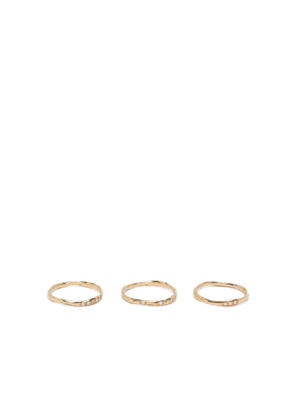 18K yellow gold stacked diamond ring (set of three)