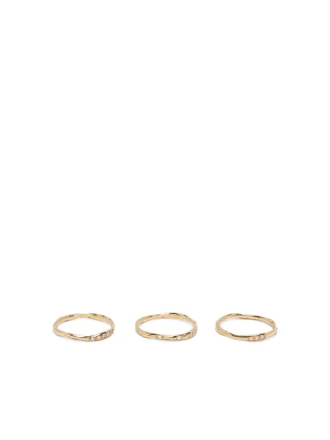 Wouters & Hendrix Gold 18K yellow gold stacked diamond ring (set of three)