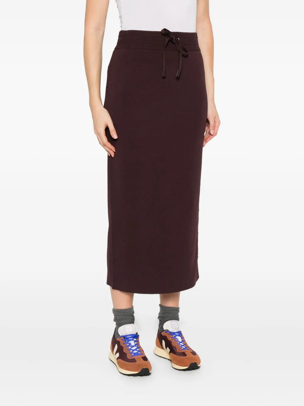 PINKO drawstring side-stripe skirt Rood