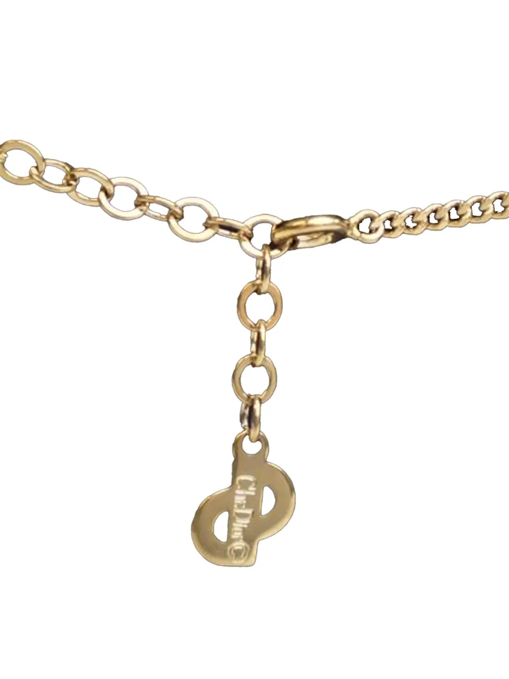 Christian Dior Pre-Owned 1980-1990 Gold Plated Crystal Pendant Necklace costume necklace | Image 2