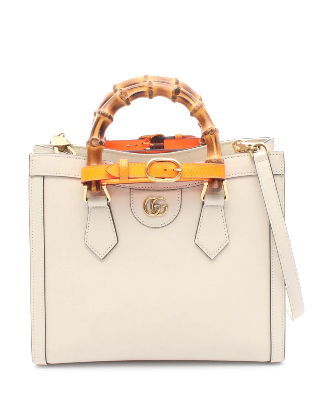Gucci Pre-Owned 2016-2025 Small Leather Bamboo Diana satchel - ホワイト Gucci Pre-Owned 2016-2025 Small Leather Bamboo Diana satchel - ホワイト