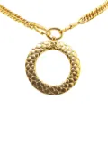CHANEL Pre-Owned 1980-1990 Gold Plated CC Loupe Magnifying Glass Pendant Necklace costume necklace