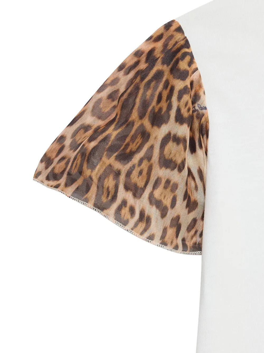 Roberto Cavalli Junior T-shirt met luipaardprint op de mouwen Wit