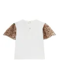 Roberto Cavalli Junior leopard-print sleeve T-shirt - White