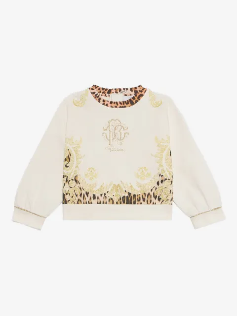 Roberto Cavalli Junior jaguar-print logo sweatshirt