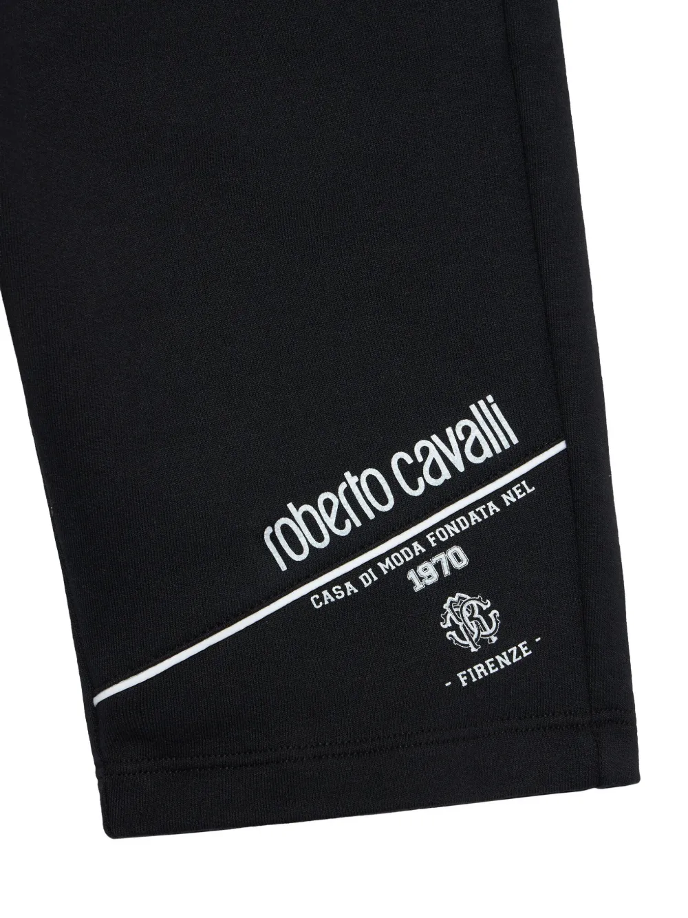 Roberto Cavalli Bermuda shorts met logo Zwart