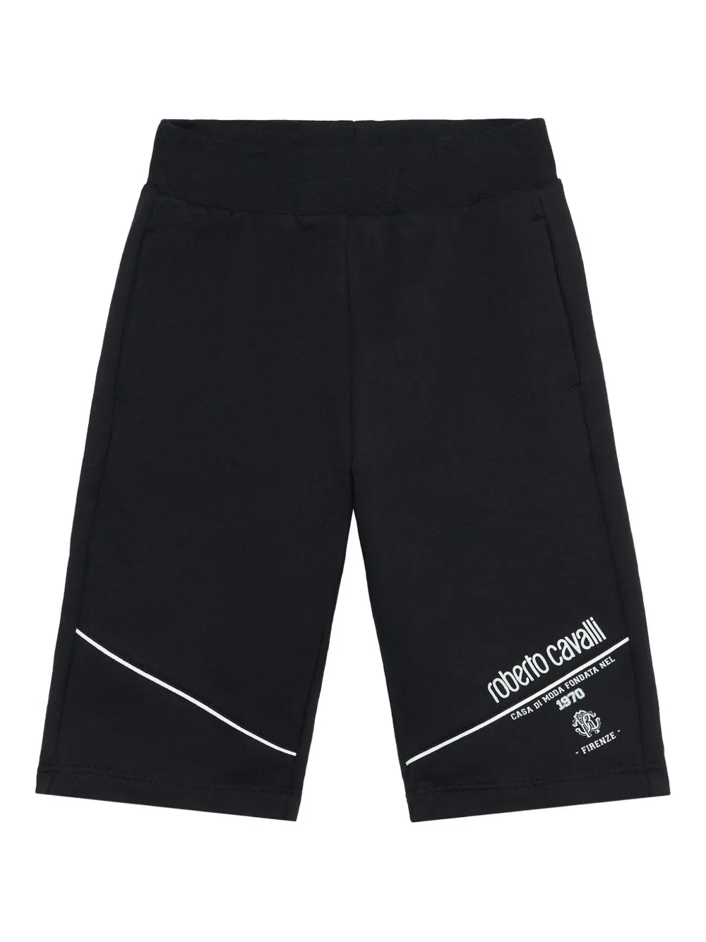 Roberto Cavalli Bermuda shorts met logo Zwart
